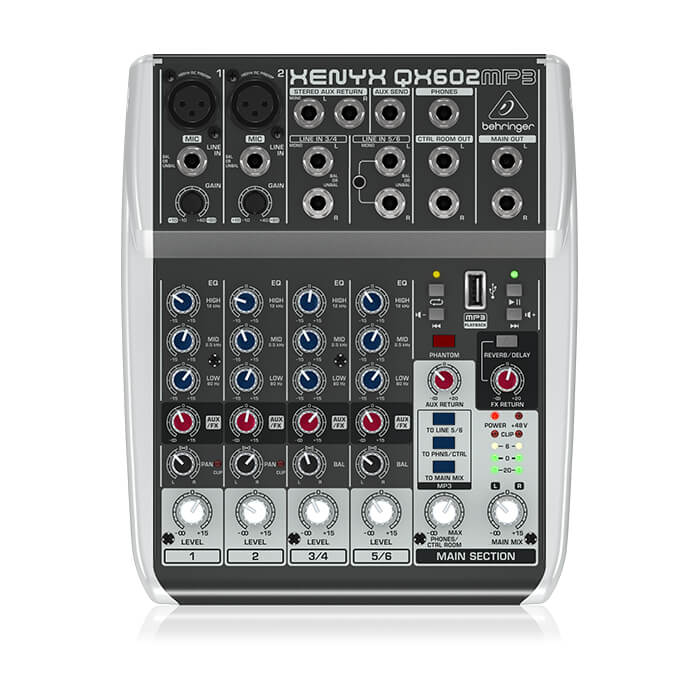 Behringer QX602MP3 Premium 6-Input 2-Bus Mixer - Image 1
