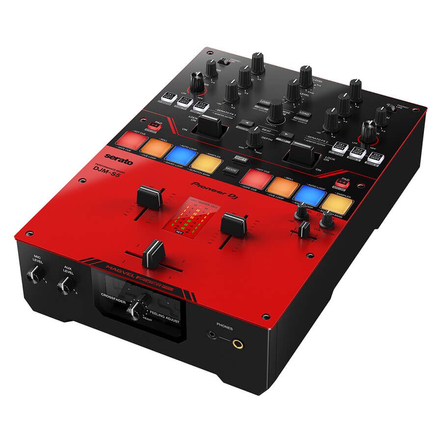 Pioneer DJ DJM-S5 Scratch-style 2-channel DJ mixer (gloss red) - Image 1