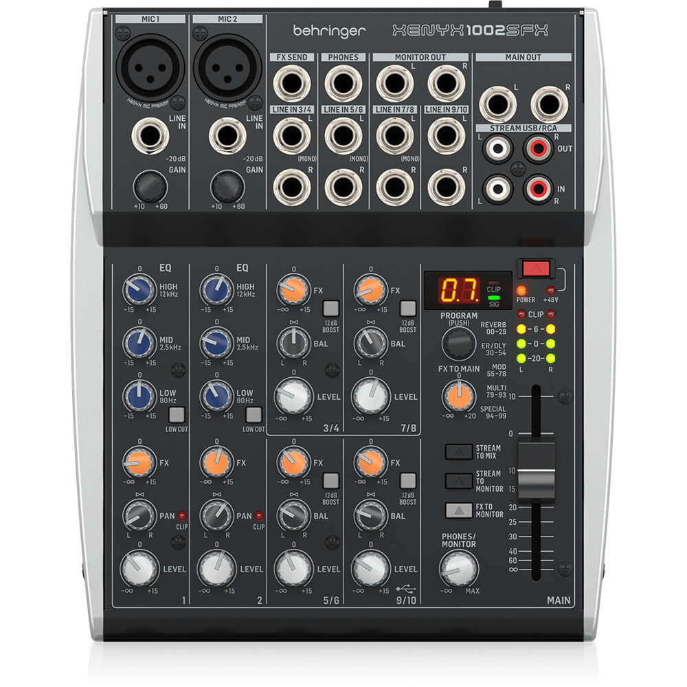Behringer XENYX 1002SFX Premium Analog 10-Input Mixer with USB - Image 1