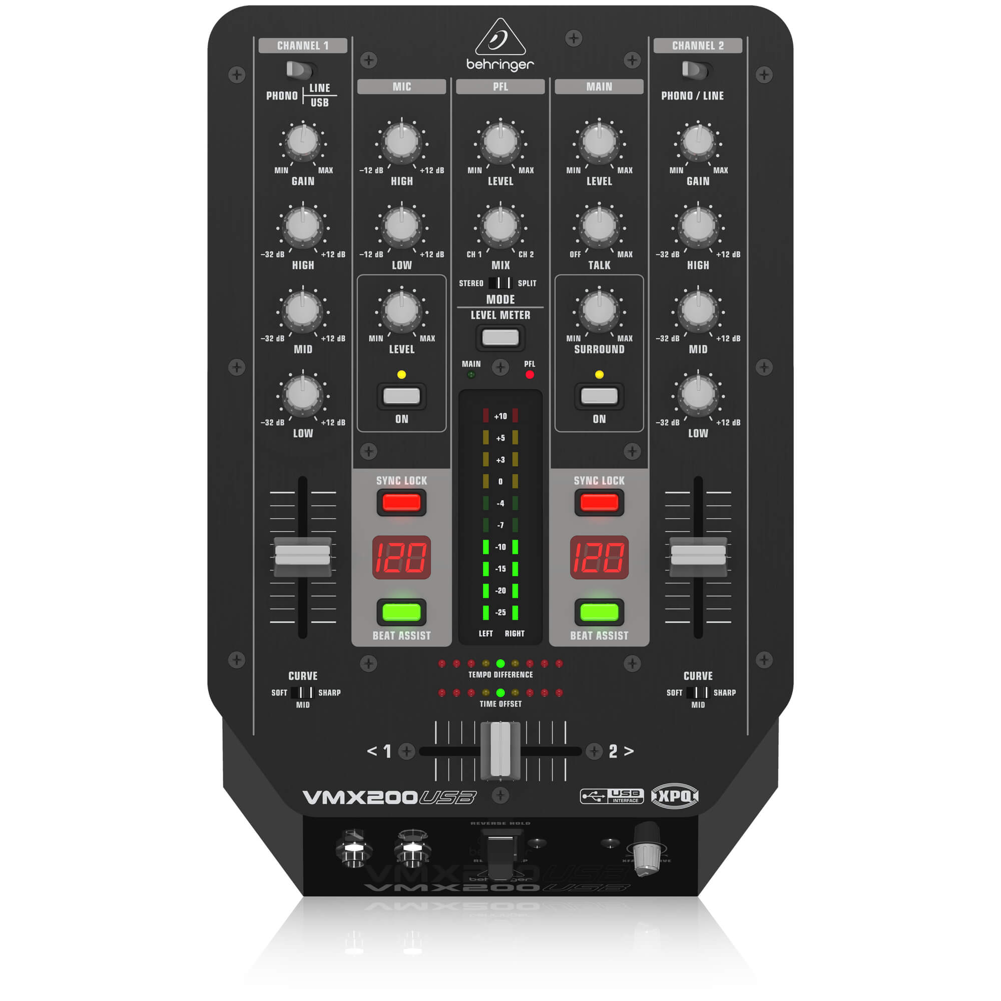 VMX200USB_P0A2R_Front_XL Behringer VMX200USB Professional 2-Channel DJ Mixer - Image 1